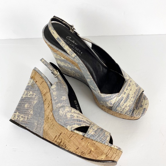 Donald J. Pliner Sacha Wedge Cork Slingback Sandal - Picture 2 of 14